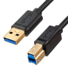 Unitek czarny kabel do drukarki USB-A do USB-B, USB 3.0, 5Gbps 2m