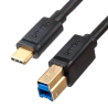 Unitek czarny kabel do drukarki USB-C do USB-B, USB 3.0, 5Gbps 2m