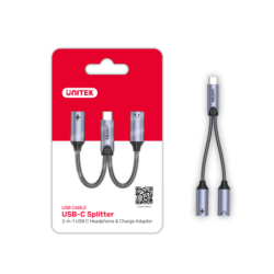 Unitek Adapter USB-C na 2 x port USB-C audio i 18W, ładuj i słuchaj