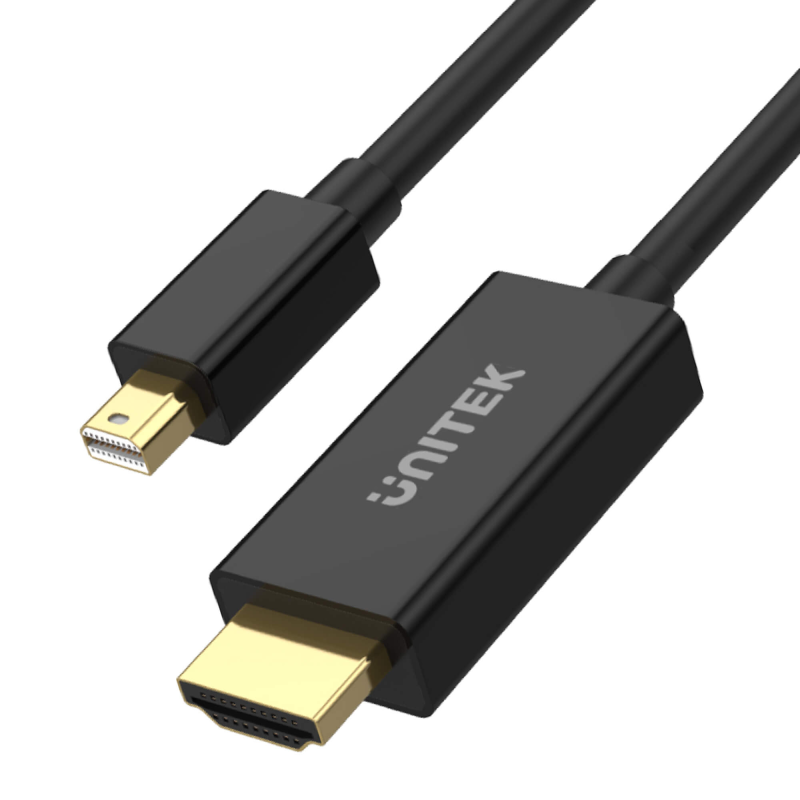 Unitek czarny Adapter mini DisplayPort na HDMI 1.4 4K 30Hz kabel 2m
