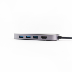 Unitek Hub aluminiowy USB-C 3.1 na RJ-45 3xUSB-A HDMI 1.4 4K 30Hz PD 100W