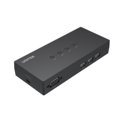 Unitek Przełącznik KVM 4-in 1-out, 4x VGA, 3xUSB-A (4 źródła 1 ekran)