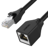 Unitek czarny kabel, przedłużacz RJ-45 (8P8C) M-F Cat 6 STP 2m 1Gbps