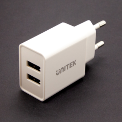 Unitek biała ładowarka 2x USB-A 12W 5V/2.4A
