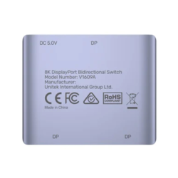 Unitek Dwukierunkowy przełącznik DP 1.4 8K 60Hz 2-na-1 2 źródła do 1 ekran