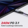 Unitek Kabel przewód USB-C do USB-C do ładowania PD 240W, 2 m, QC, 48 V/5 A