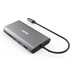 Unitek Hub USB-C 3.1 do 8w1 z PD 100W HDMI 4K, VGA, RJ45, czytnik SD, audio