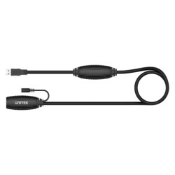 Unitek czarny przedłużacz, wzmacniacz sygnału, USB 3.1 Gen 1 15m