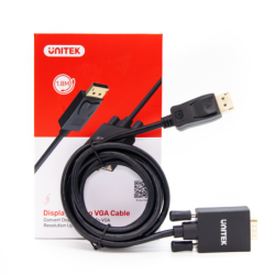 Unitek Adapter DisplayPort 1.1a na VGA, kabel 1,8m FullHD 1080p