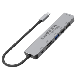 Unitek Hub USB-C na 7w1 3x USB-A, PD 100W, HDMI 1.4, czytnik SD i microSD
