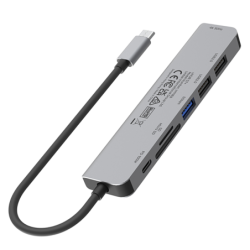 Unitek Hub USB-C na 7w1 3x USB-A, PD 100W, HDMI 1.4, czytnik SD i microSD