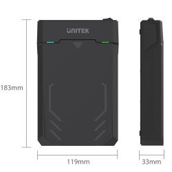 Unitek czarna Obudowa do dysku USB 3.1 do HDD 2,5, 3,5 SATA UASP + zasilacz
