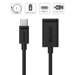 Unitek kabel adapter USB-C (M) do USB-A (F) 10Gbps 60W 1m, USB 3.1 Gen2