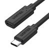 Unitek czarny kabel, Przedłużacz USB-C 3.1 10Gbps 4K 60Hz, PD 100W 1m
