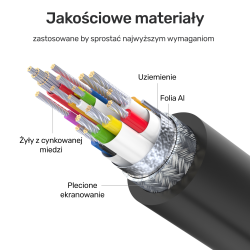 Unitek czarny kabel, Przedłużacz USB-C 3.1 10Gbps 4K 60Hz, PD 100W 1m