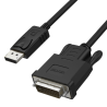 Unitek czarny konwerter z DisplayPort (DP) na DVI, kabel 1,8m, Y-5118BA BOX