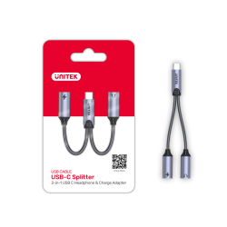 Unitek Adapter USB-C na 2 x port USB-C audio i 18W, ładuj i słuchaj