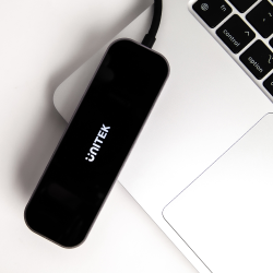 Unitek Hub aluminiowy USB-C 3.1 na RJ-45 3xUSB-A HDMI 1.4 4K 30Hz PD 100W