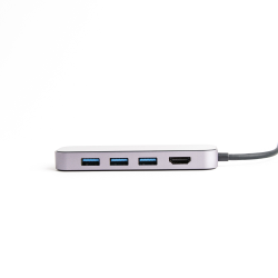 Unitek Hub aluminiowy USB-C 3.1 na RJ-45 3xUSB-A HDMI 1.4 4K 30Hz PD 100W