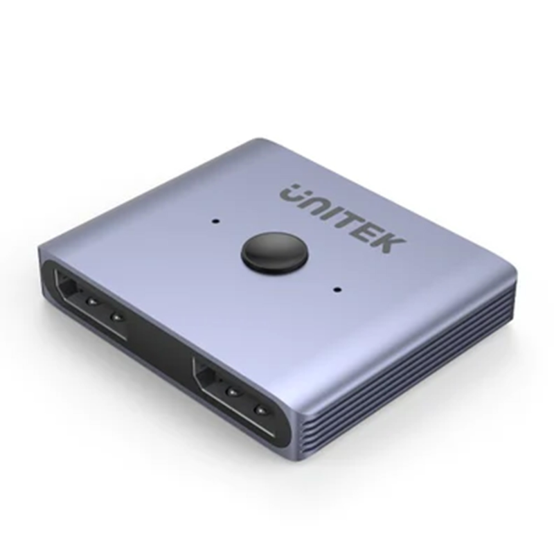 Unitek Dwukierunkowy przełącznik DP 1.4 8K 60Hz 2-na-1 2 źródła do 1 ekran