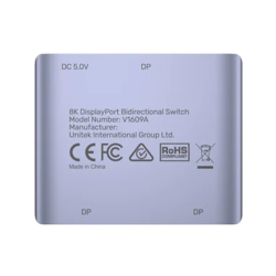 Unitek Dwukierunkowy przełącznik DP 1.4 8K 60Hz 2-na-1 2 źródła do 1 ekran