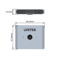 Unitek dwukierunkowy przełącznik HDMI 2.1 8K 60Hz, 4K 120Hz 2na1