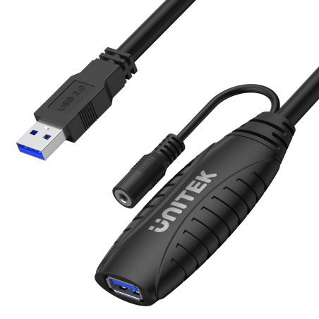 Unitek czarny przedłużacz, wzmacniacz sygnału, USB 3.1 Gen 1 15m