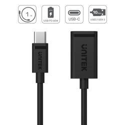 Unitek kabel adapter USB-C (M) do USB-A (F) 10Gbps 60W 1m, USB 3.1 Gen2