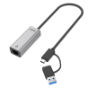 Unitek Adapter karta sieciowa USB-A USB-C na RJ45 2,5 Gbps Ethernet LAN