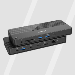 Unitek Przełącznik KVM 4K 60Hz Hub USB, LAN 1Gbps, SD, microSD, USB-C