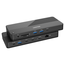 Unitek Przełącznik KVM 4K 60Hz Hub USB, LAN 1Gbps, SD, microSD, USB-C