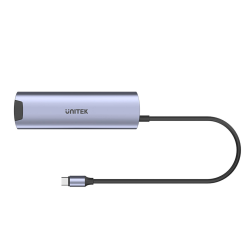 Unitek Aktywny Hub USB-C do 2x USB-A, USB-C, HDMI 1.4b, RJ-45 LAN, PD 100W