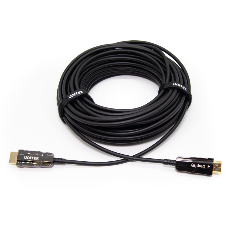 Unitek czarny przewód kabel optyczny HDMI 2.0 AOC 4K 60Hz 20m, 7.1, 18Gbps