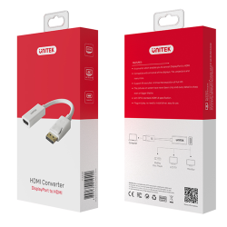 Unitek Y-6332 biały adapter / konwerter z DisplayPort 1.2 do HDMI 1.4 do 4K