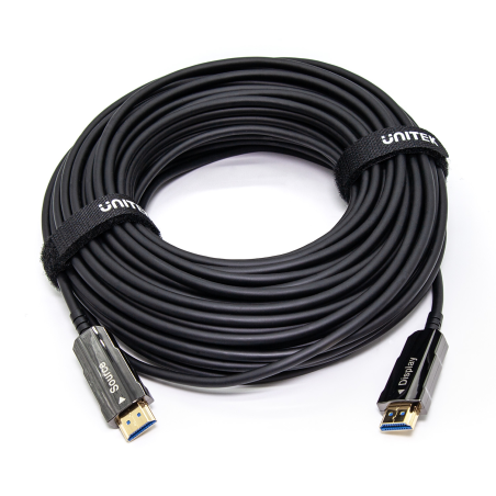 Unitek czarny przewód kabel optyczny HDMI 2.0 AOC 4K 60Hz 25m, 7.1, 18Gbps