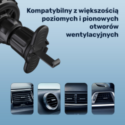 Unitek czarna ładowarka samochodowa indukcja 38 W, uchwyt MagSafe