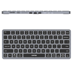 Unitek Klawiatura 9w1, hub USB x3, HDMI 4K 60Hz, PD 100W, SD, minijack