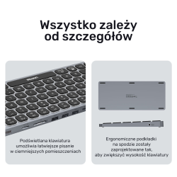 Unitek Klawiatura 9w1, hub USB x3, HDMI 4K 60Hz, PD 100W, SD, minijack