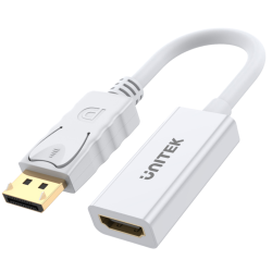 Unitek Y-6332 biały adapter / konwerter z DisplayPort 1.2 do HDMI 1.4 do 4K