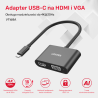 Unitek Adapter USB-C na HDMI 4K 30Hz i VGA FullHD 1080p 60Hz 2 moni na raz