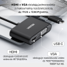 Unitek Adapter USB-C na HDMI 4K 30Hz i VGA FullHD 1080p 60Hz 2 moni na raz