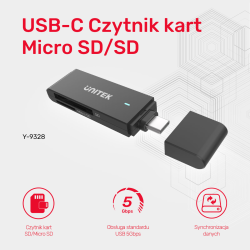 Unitek Czytnik kart USB-C (3.0) do SD i microSD (SDHC)