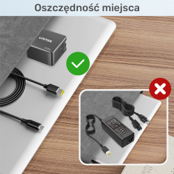 Kabel zasilający do Lenovo 65W USB-C - DC 11x4,5 mm 20V 2,25A - 3.25A 1,8m