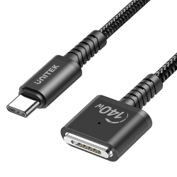Unitek czarny kabel przewód zasilający USB-C - MagSafe 3 140W 2 m