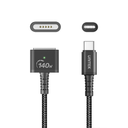 Unitek czarny kabel przewód zasilający USB-C - MagSafe 3 140W 2 m