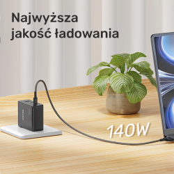 Unitek czarny kabel przewód zasilający USB-C - MagSafe 3 140W 2 m