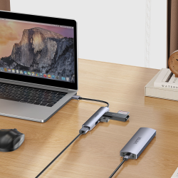 Unitek Hub USB-A na 1x USB-A 5 Gbps, 3x USB-A 2.0, aluminium