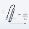Unitek Hub USB-A na 1x USB-A 5 Gbps, 3x USB-A 2.0, aluminium