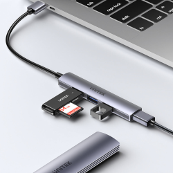Unitek Hub USB-A na 1x USB-A 5 Gbps, 3x USB-A 2.0, aluminium
