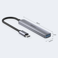 Unitek Hub USB-C do 1x USB-A 5 Gbps, 3x USB-A 2.0, aluminium